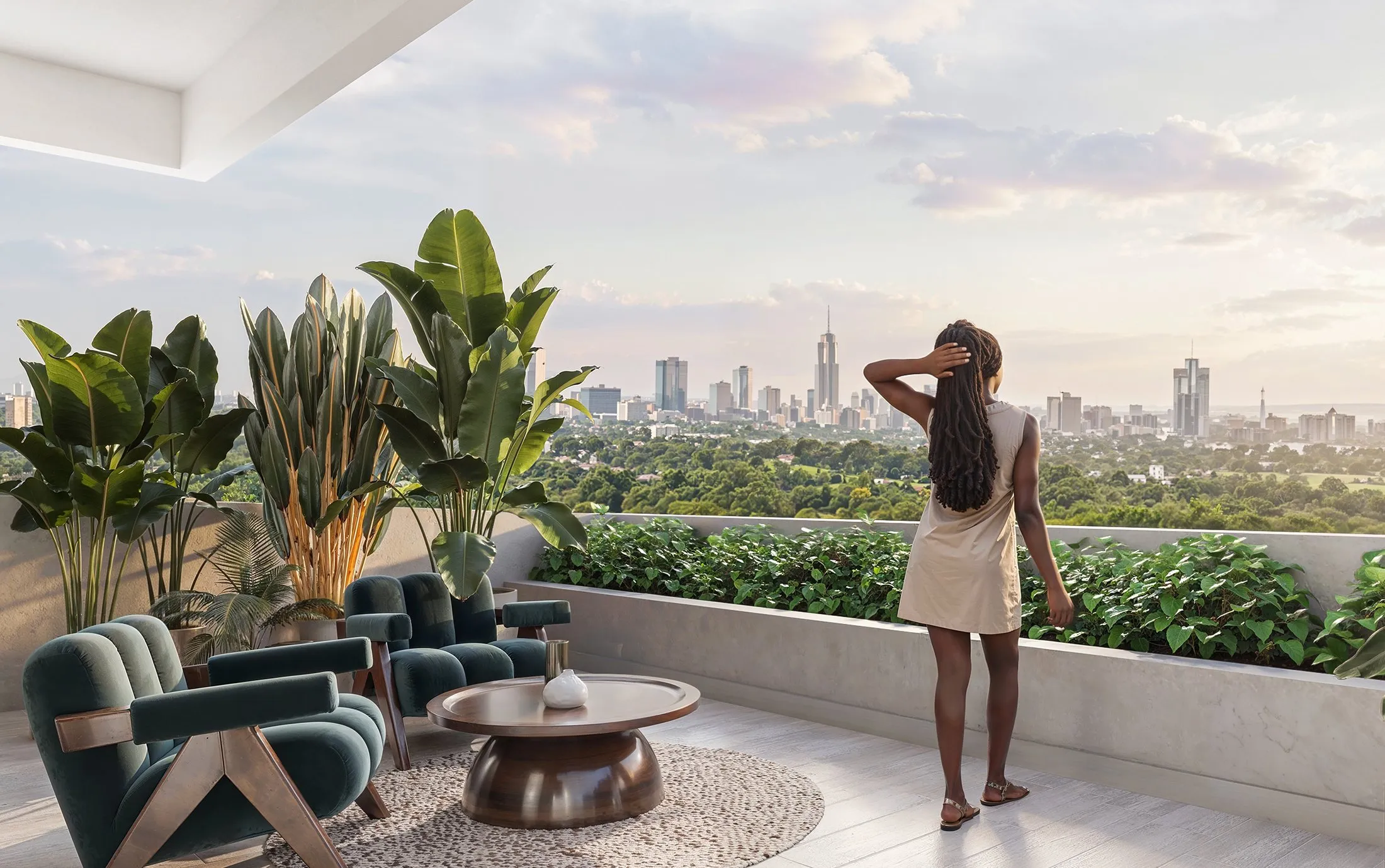Resident on a 97 Alta terrace overlooking the Nairobi skyline